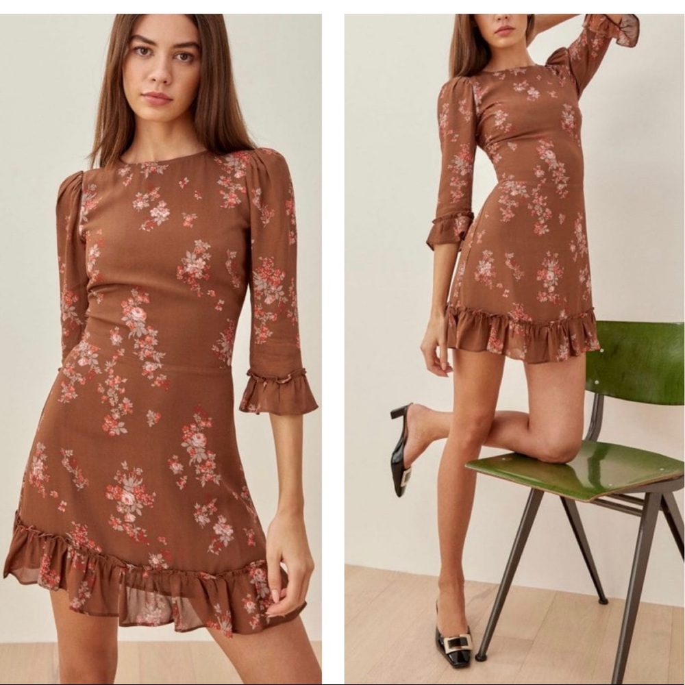 Reformation Doutzen floral mini dress